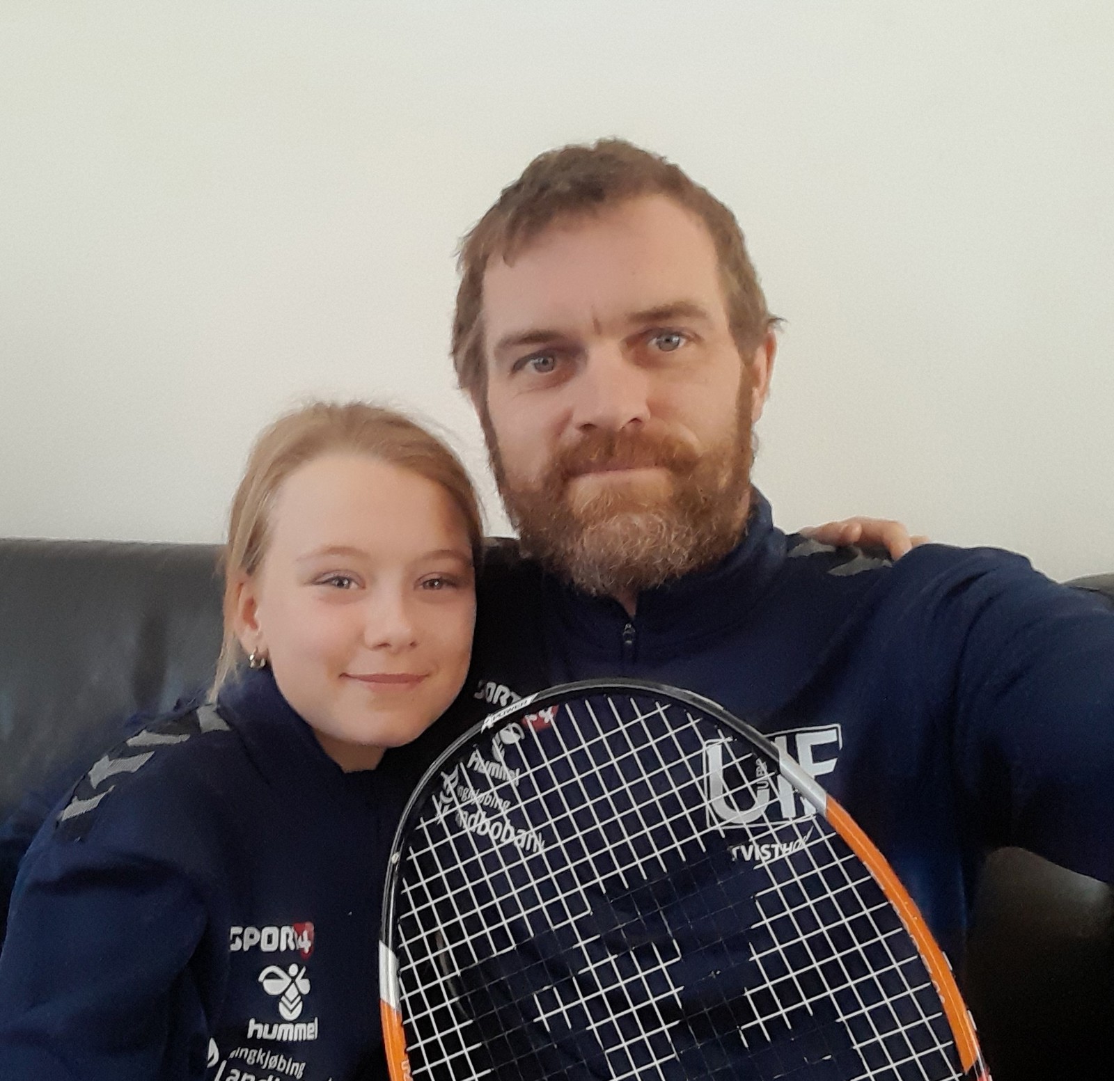 Sofie badmintonspiller og hendes far Claus der er træner